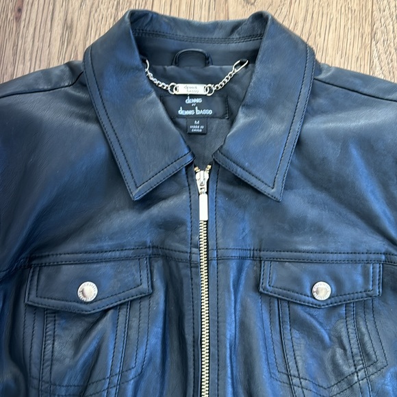 Dennis Basso faux leather bomber jacket. Wore few times. Excellent condition. - Picture 1 of 11